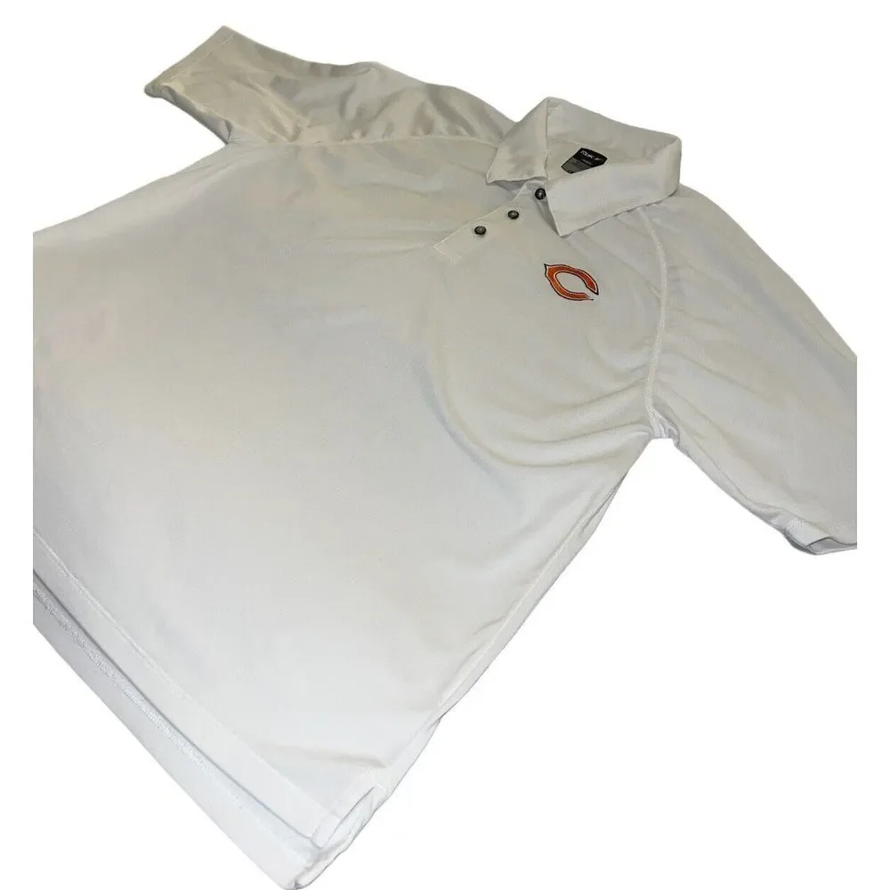 Chicago Bears Polo Shirt Adult Medium White Logo NFL‎ Football Reebok Mens